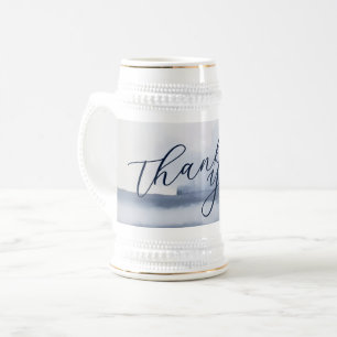 Elegante Dankeskkarte im Wasserfarben-Stil Bierglas
