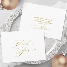 Elegante Dankeskkarte mit goldener Schrift Feiertagskarte