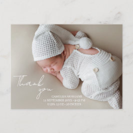 Elegante Danksagung zur Babygburt  Postkarte