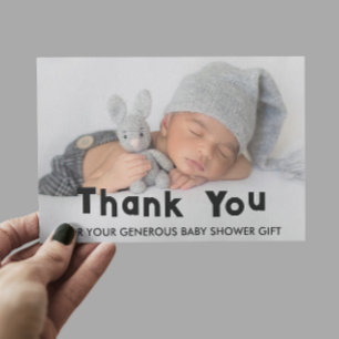 Elegante Danksagung zur Babyparty Feiertagskarte