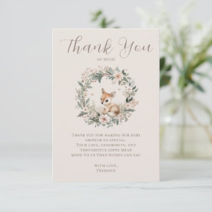 Elegante Danksagung zur Wald-Baby-Party Dankeskarte