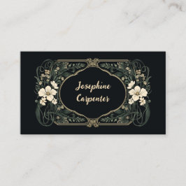 Elegante Dark Art Nouveau Floral Platzkarte