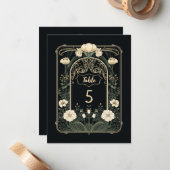 Elegante Dark Art Nouveau Tischnummer (Vorderseite/Rückseite Beispiel)