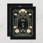 Elegante Dark Art Nouveau Tischnummer (Vorne/Hinten)