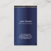 Elegante Dark Blue & Gold Accountant Business Card Visitenkarte (Rückseite)