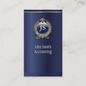 Elegante Dark Blue & Gold Accountant Business Card Visitenkarte (Vorderseite)