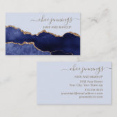 Elegante Dark Blue Marble Agate Business Card Visitenkarte (Vorne/Hinten)