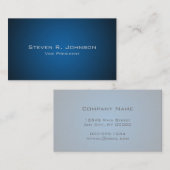 Elegante Dark Blue Ombre Custom Business Cards Visitenkarte (Vorne/Hinten)