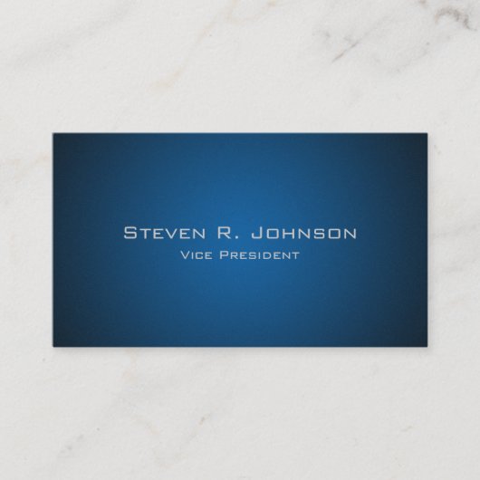 Elegante Dark Blue Ombre Custom Business Cards Visitenkarte (Vorderseite)