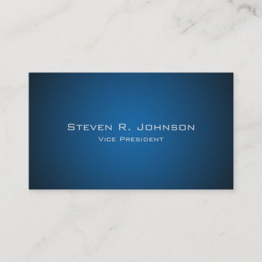 Elegante Dark Blue Ombre Custom Business Cards Visitenkarte (Vorderseite)