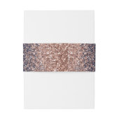 Elegante Dark Blue Rose Gold Wedding Einladungsbanderole (Rückseitenbeispiel)