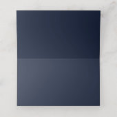 Elegante Dark Blue Silver Border Wedding Platzkart Platzkarte (Innenseite Aufgefaltet)