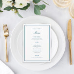 Elegante Dark Blue Wedding Menu Card Menükarte<br><div class="desc">perfekt für jeden Anlass; Farbe und Dicke der Rahmen sind bearbeitbar</div>