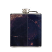 Elegante Dark Boho Lila Rose Gold Trauzeugen Flachmann (Rückseite)