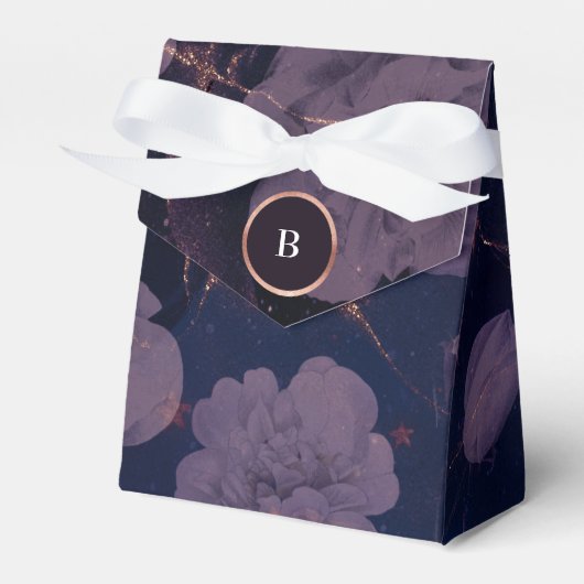 Elegante Dark Boho Lila Rose GoldWedding Geschenkschachtel (Vorderseite)