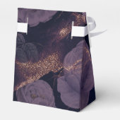 Elegante Dark Boho Lila Rose GoldWedding Geschenkschachtel (Rückseite)