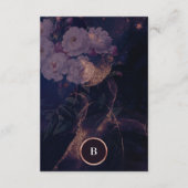 Elegante Dark Boho Rose Blumenstrauß Begleitkarte (Rückseite)