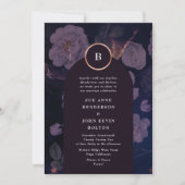 Elegante Dark Boho Rose Blumenstrauß Einladung (Vorderseite)