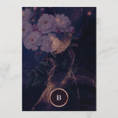 Elegante Dark Boho Rose Blumenstrauß Menükarte (Rückseite)