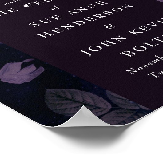 Elegante Dark Boho Rose Blumenstrauß Poster (Ecke)