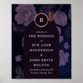 Elegante Dark Boho Rose Blumenstrauß Poster (Vorne)