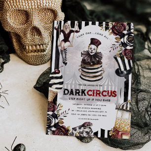 Elegante Dark Circus Halloween-Party Einladung