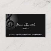 Elegante Dark Clef Vocalist Business Card Visitenkarte (Vorderseite)