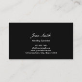 Elegante Dark Damask Hochzeitsplaner-Visitenkarten Visitenkarte (Rückseite)