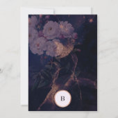 Elegante Dark Floral Boho Fantasy Rose Gold Einladung (Rückseite)
