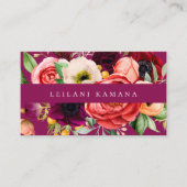 Elegante Dark Floral Business Card Visitenkarte (Vorderseite)