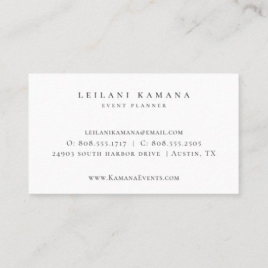 Elegante Dark Floral Business Card Visitenkarte (Rückseite)