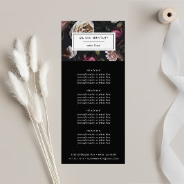 Elegante Dark Floral Pricing oder Services Werbekarte