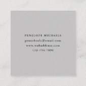 Elegante Dark Floral Print Square Business Card Quadratische Visitenkarte (Rückseite)