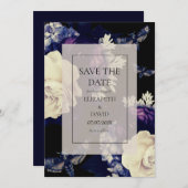 Elegante Dark Gothic Floral Wedding Save The Date (Vorne/Hinten)