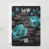 Elegante Dark Gothic Wedding Blue Rose Moderne Save The Date (Rückseite)