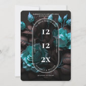 Elegante Dark Gothic Wedding Blue Rose Moderne Save The Date (Vorderseite)