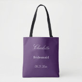 Elegante Dark Lila Bridesmaid Tote Bag Tasche (Vorderseite)
