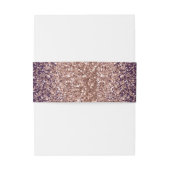 Elegante Dark Lila Rose Gold Wedding Einladungsbanderole (Rückseitenbeispiel)