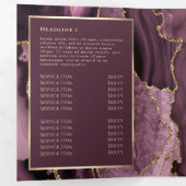 Elegante Dark Mauve Gold Agate Trifold Broschüre (Innen Erste Seite)