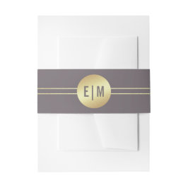 Elegante Dark Mocha Gold Wedding Einladungsbanderole