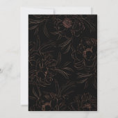 Elegante Dark Moody Rose Gold Floral Wedding Einladung (Rückseite)