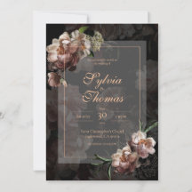 Elegante Dark Moody Rose Gold Floral Wedding