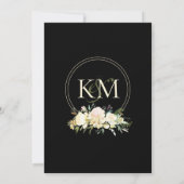 Elegante Dark & Moody Wedding Monogram Cream Rose Einladung (Rückseite)