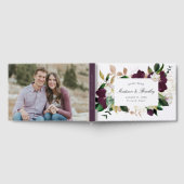 Elegante Dark Plum Floral Wedding Gästebuch (Voll)
