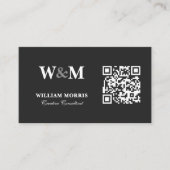 Elegante Dark QR Code Logo Vorlage Visitenkarte (Vorderseite)
