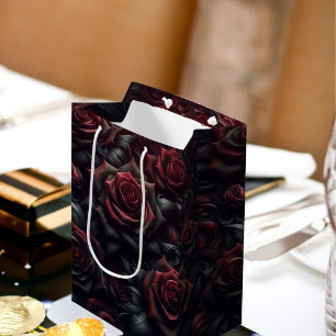 Elegante Dark Rose Geschenktasche Mittlere Geschenktüte