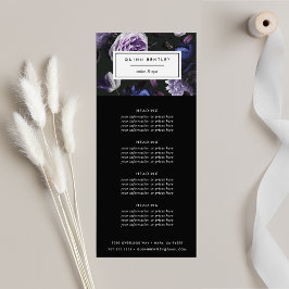 Elegante Dark Violet Floral Pricing oder Services Werbekarte