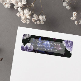 Elegante Dark Violet Floral Rücksendeadresse