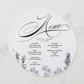 Elegante Dark Wildblume Menu Card Feiertagskarte (Vorne/Hinten)