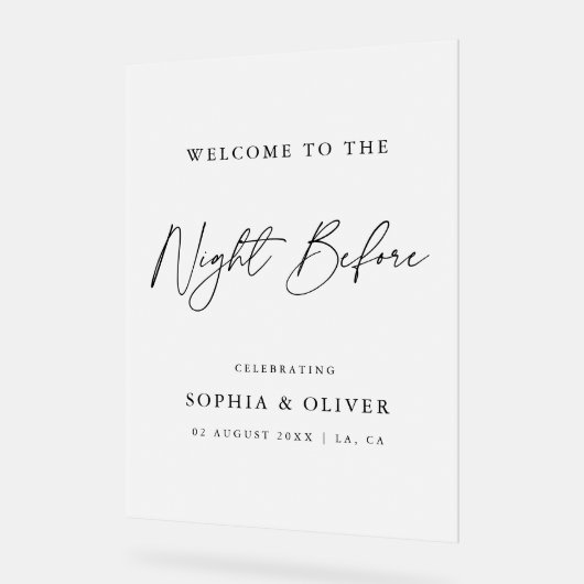 Elegante Das Abendessen vor der Probe Mattiert Acrylschild (Winkel)